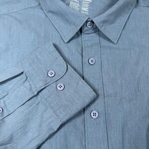 Fresh Clean Threads Button Down Mens XL Tall Blue Excellent Long Sleeve Shirt